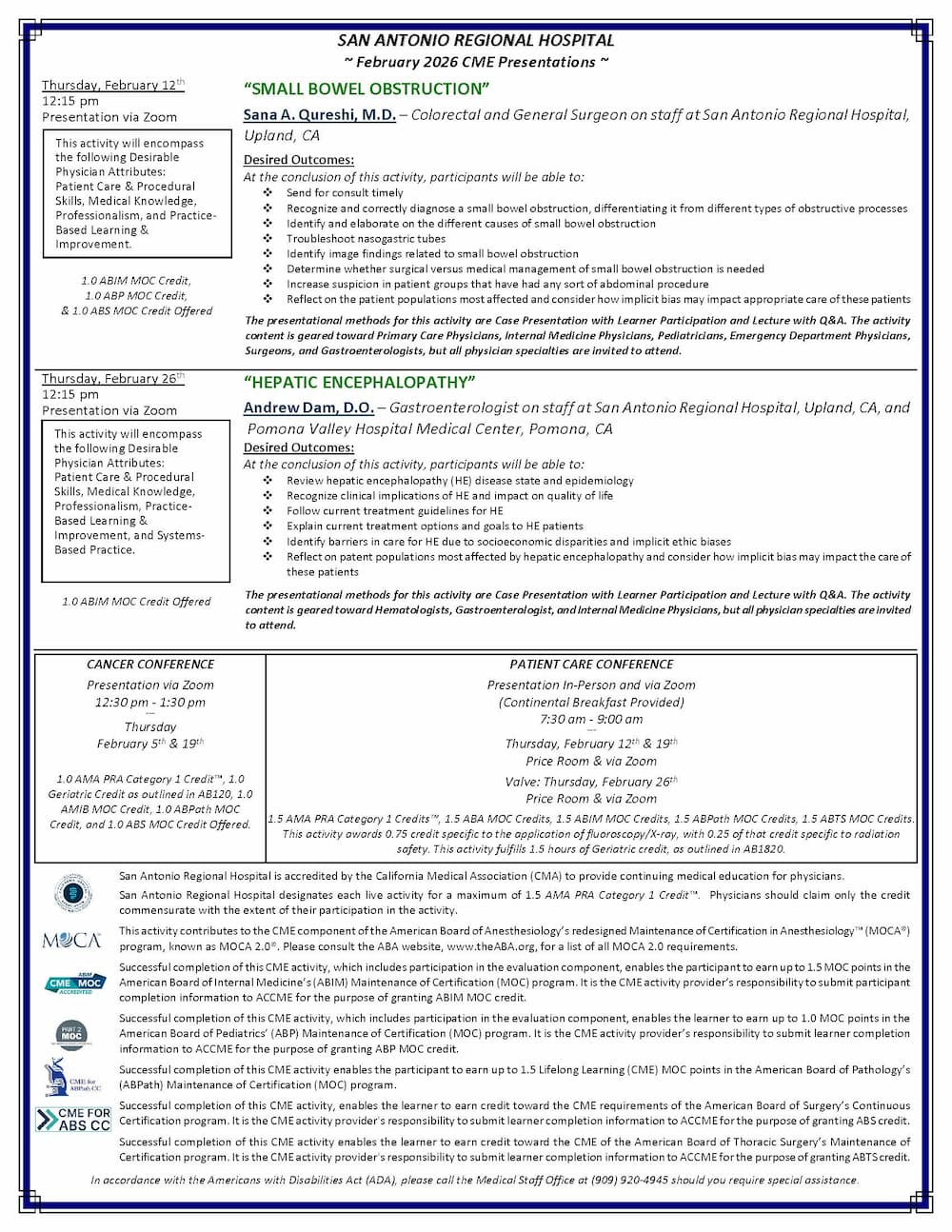February CME Calendar