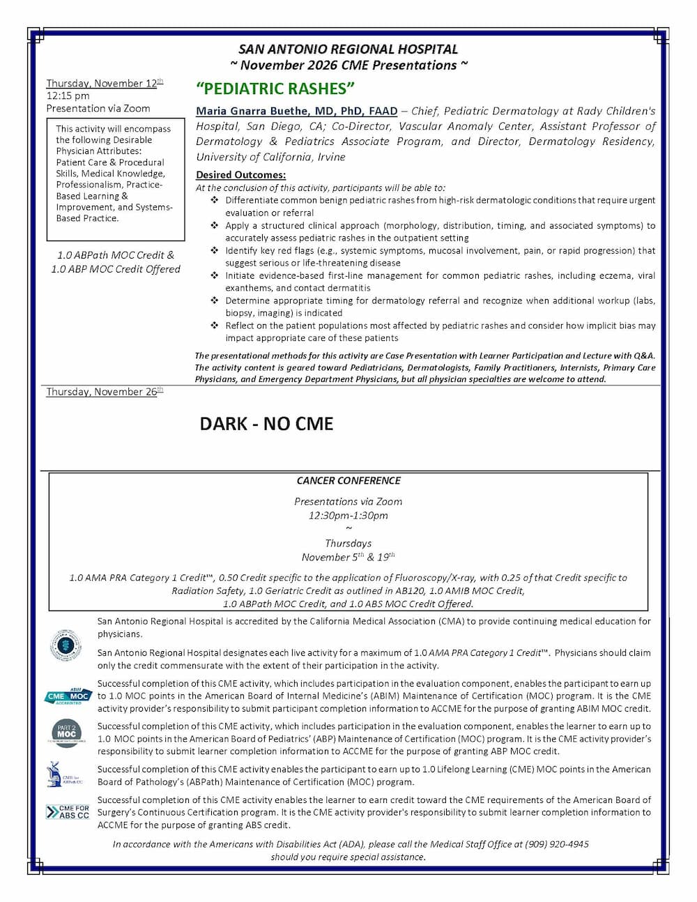 CME Calendar